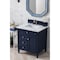 James Martin Vanities Brittany 30in Single Vanity, Victory Blue w/ 3 CM Carrara Marble Top 650-V30-VBL-3CAR - alternate 2